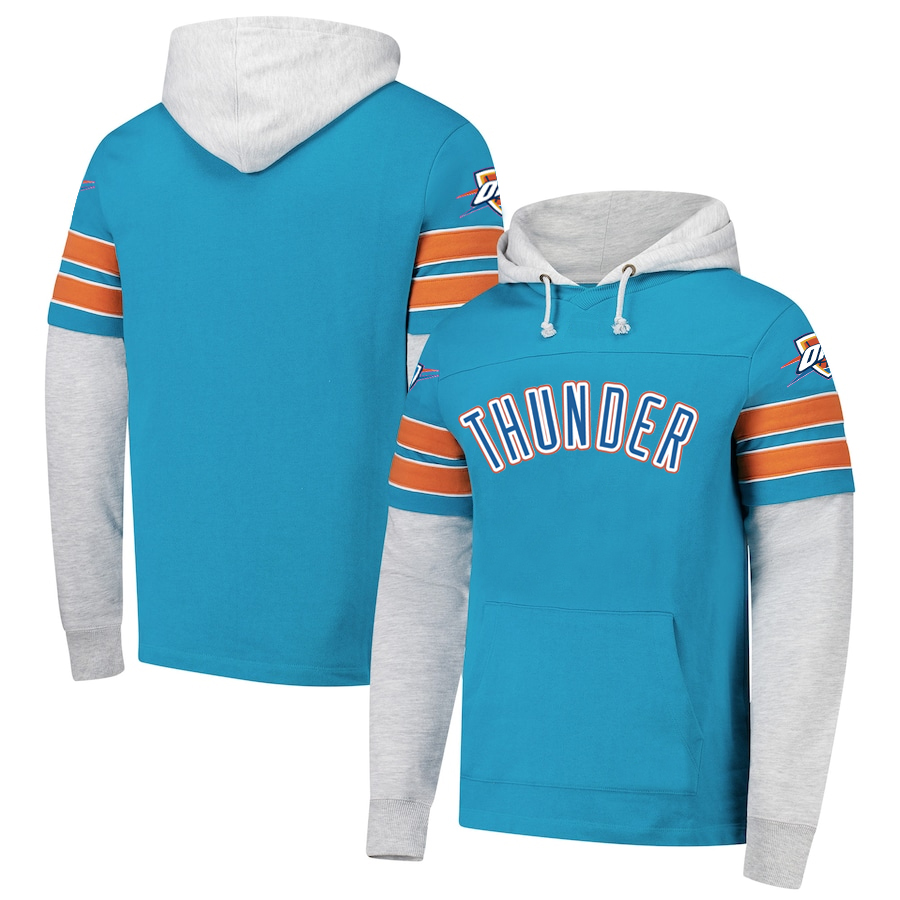 Men Oklahoma City Thunder blue 2024 NBA hoodie->phoenix suns->NBA Jersey